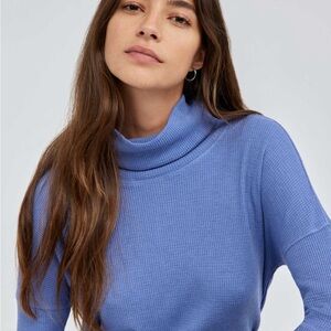 Women's Blue Turtleneck Sweater